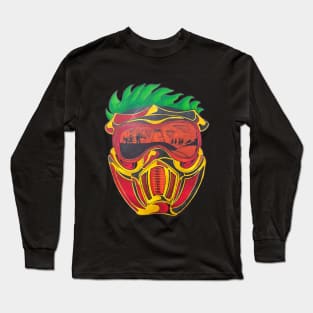 Urban Graffiti Style Full Face Mask Character Long Sleeve T-Shirt